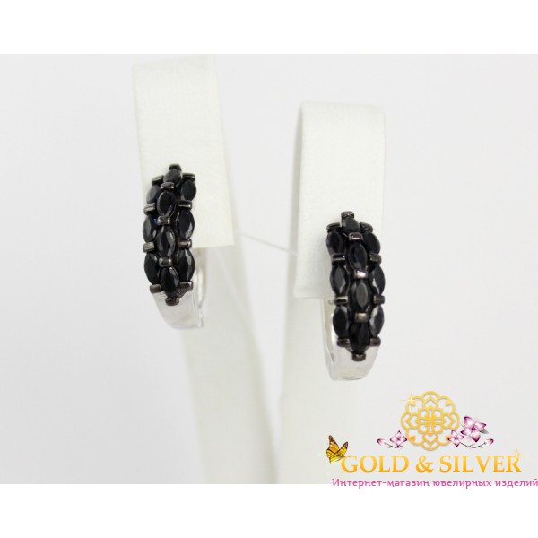 Жіночі сережки срібні "Онікс" 1133554 , Gold &amp Silver Gold & Silver, Украина